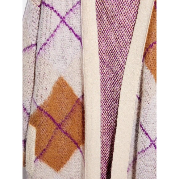 NWOT! Free People Argyle Avenue Oversized Maxi Open Front Cardigan - XS - Picture 11 of 12